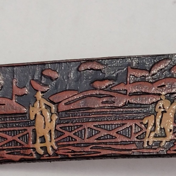 Nocona Childrens Rodeo Western Bullrider Belt w/Tooled Leather 22” Cowboy NWOT - Picture 4 of 5